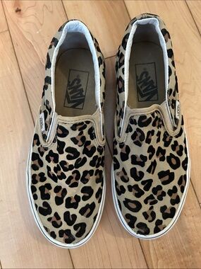 Vans Leopard Slip-On Sneakers - Tan, Black & Brown